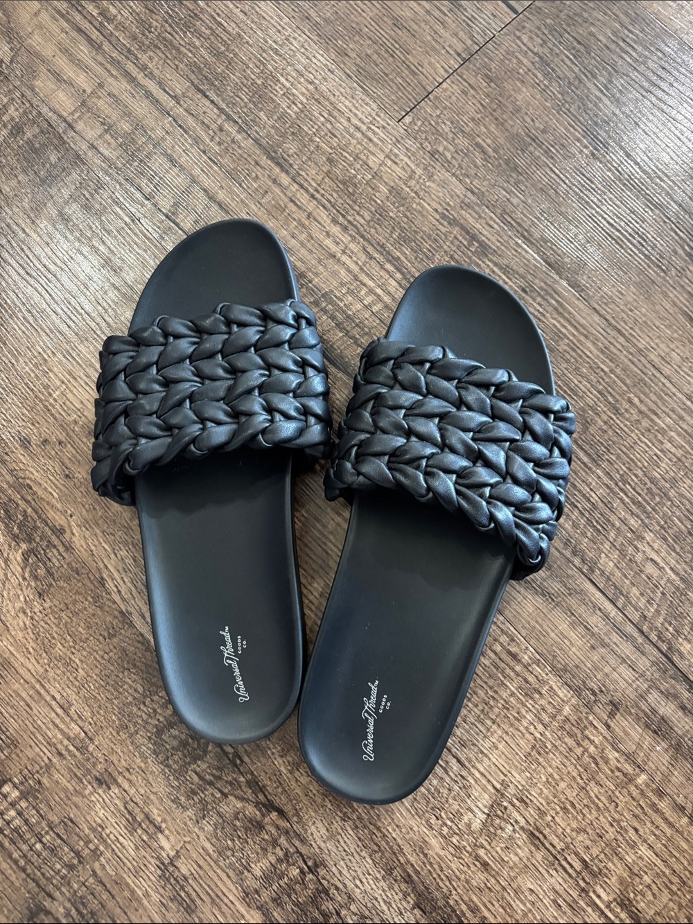 Universal Thread Black Braided Slide Sandals